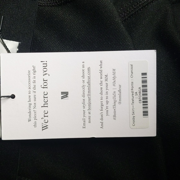 NWT M.M. LaFleur Crosby Skirt - Textured Ponte in Charcoal - 1+ - Picture 5 of 8